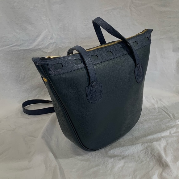 Blue pebble leather shoulder bag purse custom - Picture 4 of 12